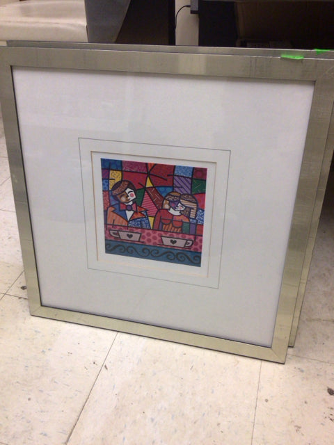 22" Square Silver Framed Britto Print