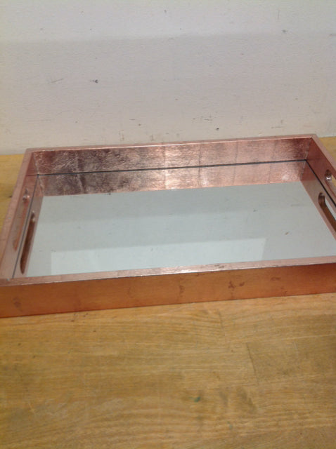 Tray- 16" Pink Foil Mirror