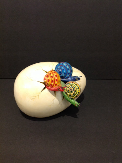 8" Snails Being Born Resin Sculpture