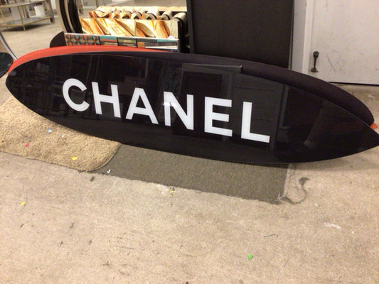 Chanel Black & White Acrylic Surfboard