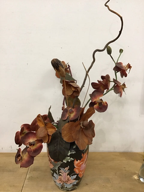 31" Faux Orchids In Asian Inspired Vase