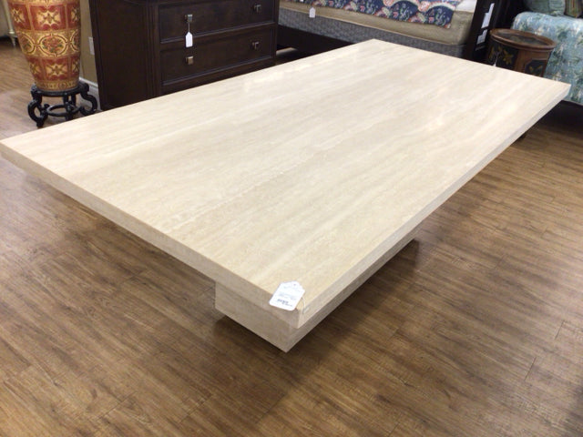 84" RH Romeo Rectangular Travertine Dining Table