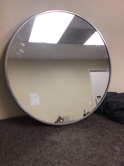 23 7/8" Round Grey Framed Mirror