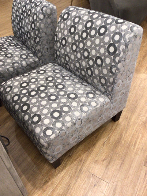 Grey Circle Pattern Slipper Chair