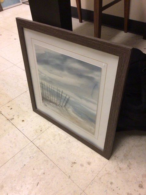 17 3/4" Square Framed Ocean Scene Print