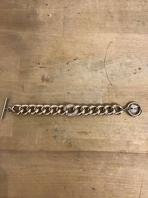 Goldtone Chunky Chain Link Toggle Bracelet