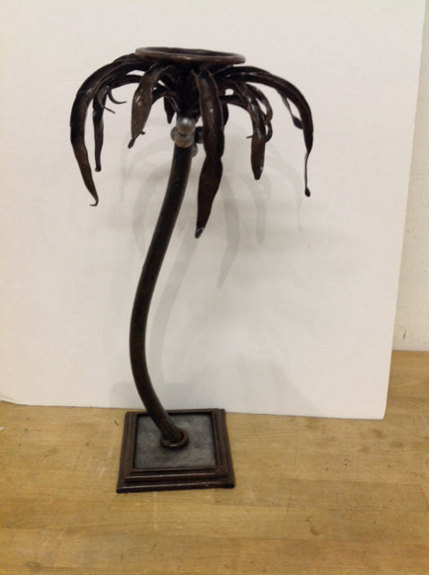 17" Metal Palm Tree Candle Holder