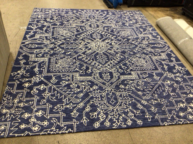 10' X 8' Belfort Feizy Blue/White Rug