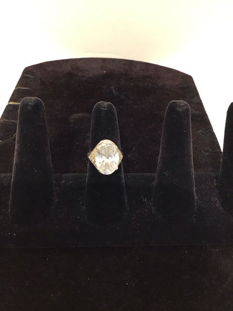 Silver Rhinestone Engagement Ring