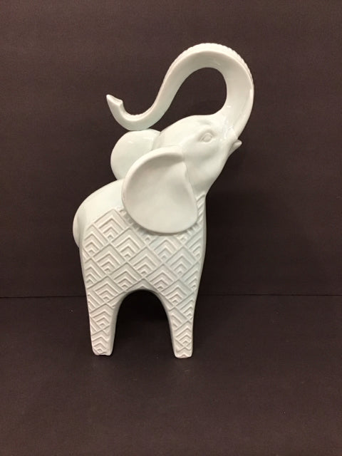 14" Teal Colored Ceramic Elephant