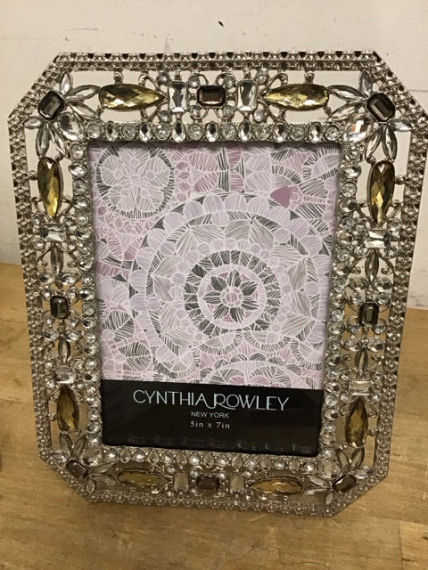5"x7" Cynthia Rowley Silver Jeweled Photo Frame