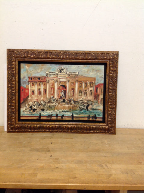 34Wx24H Trevi Fountain Oil Painting