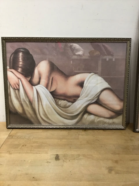 29x21 Framed Nude Female By Philippe Boudy