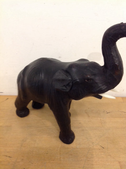 12" Black Leather Elephant