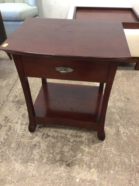 AS-IS Henredon Wood One Drawer End Table(Top Has Scratches)