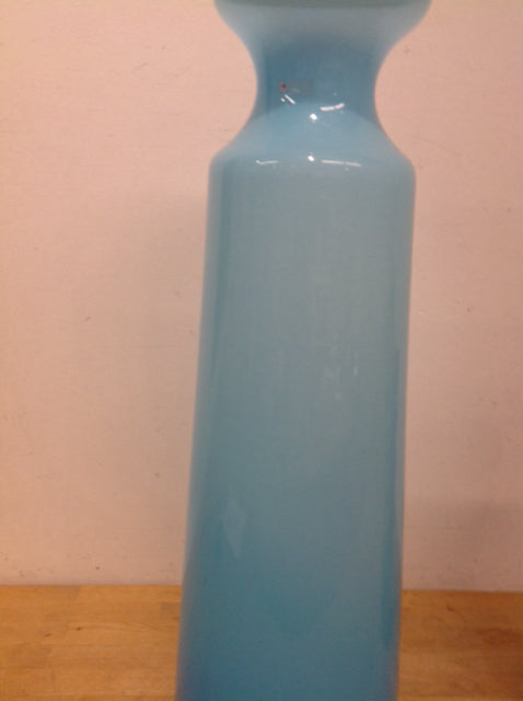 Vase- 27" Polish Blue Glass