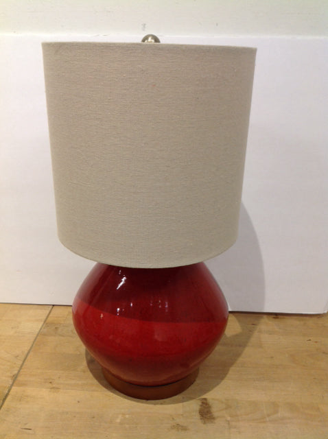 West Elm Orange Ceramic Lamp w/Shade