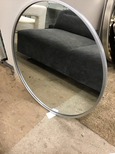 30" Round Silver Framed Mirror