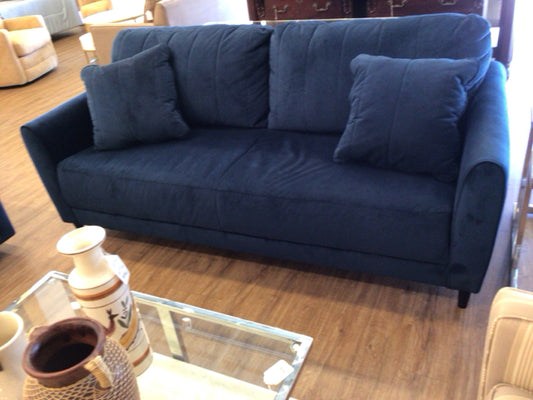 Ashley Furniture Blue Fabric Love Seat W/2 Pillows