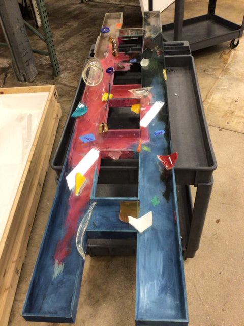 Therman Statom 16x84 Mixed Media Glass Ladder Art (As-Is)