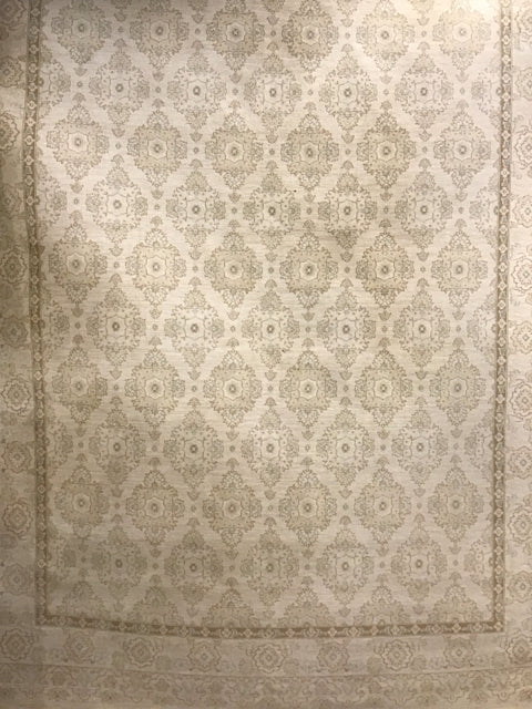 12'x13' Turkish Cream & Green Rug