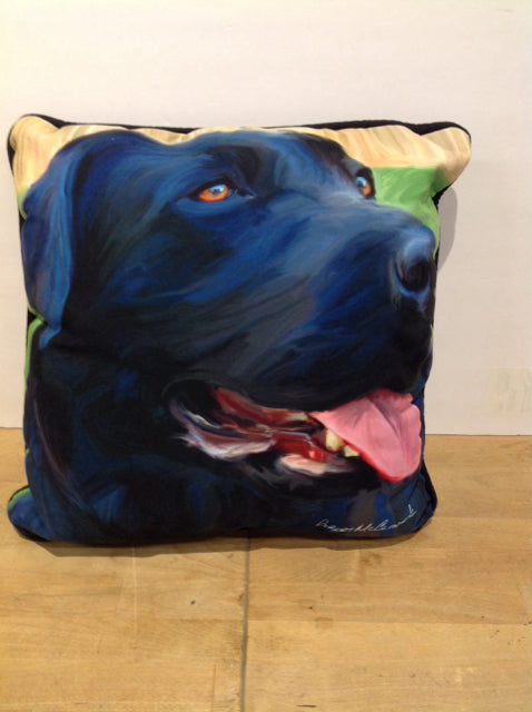Square Colored Dog Throw Pillow