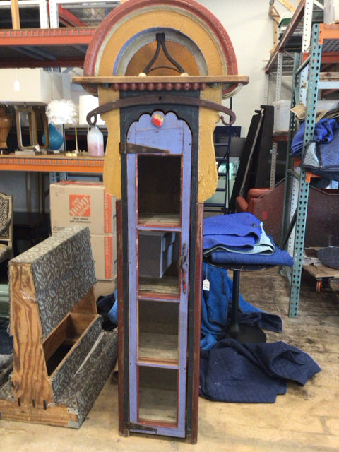 Distressed Wood & Glass Front Rainbow Cabinet