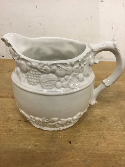 5.5" White Ceramic Fruit Pitcher