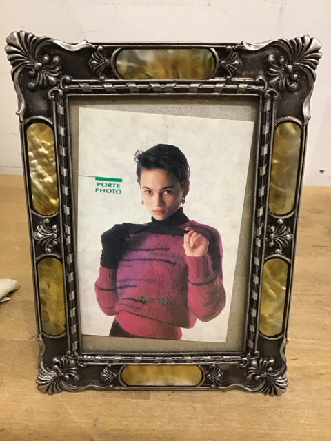 4"x6" Pewter Metal & Shell Photo Frame