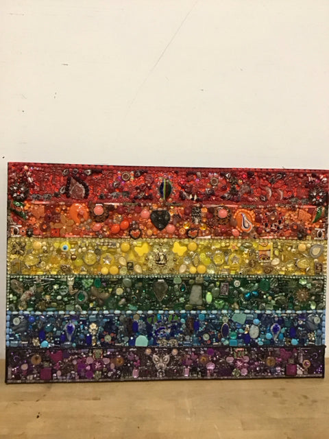 36"x14.5" Pride Flag By Susan David COA