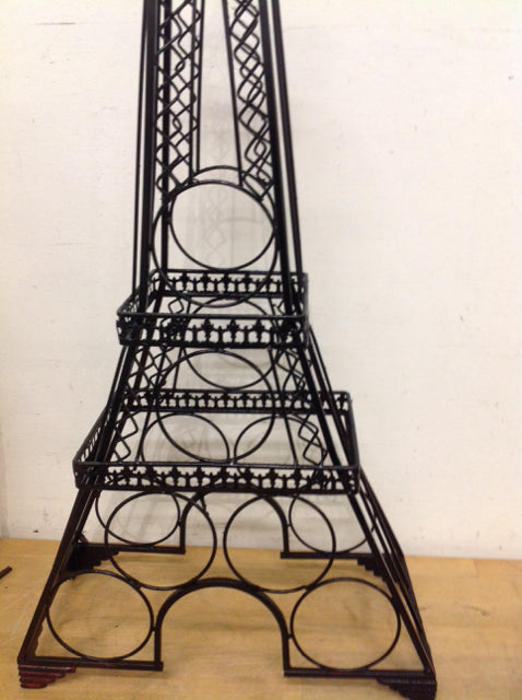 30" Black Metal Eiffel Tower Wine Holder