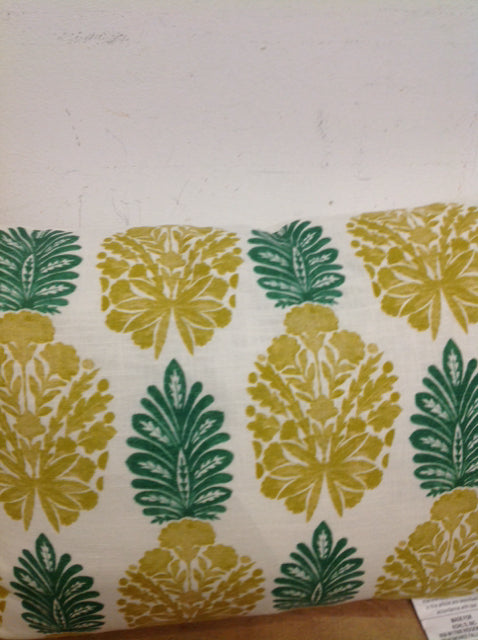 Pillow- 18" Yellow & Green Print