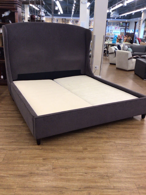 Purple Fabric Winged HB King Bed