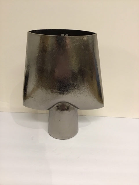 15" Currey & Co. Silver Metal Abstract Vase
