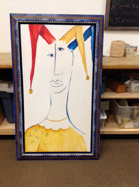 54"x32.5" Framed OOAK "Harlequin" Oil Painting