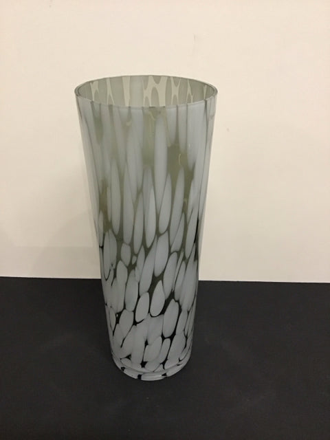 14" Polish Smoked Art Glass Vase w/Speckles