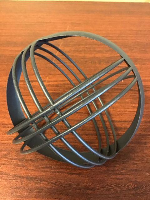 5" Black Metal Decorative Orb