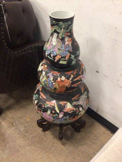 27 1/2" Chinese Vase W/Stand