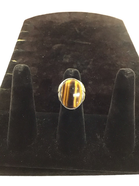 Silver Ring w/Tiger's Eye Stone