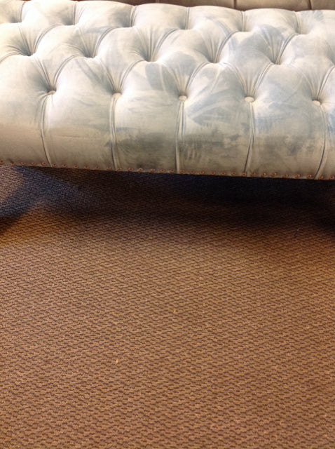 Bench- Blue Tufted Silver Nailhead