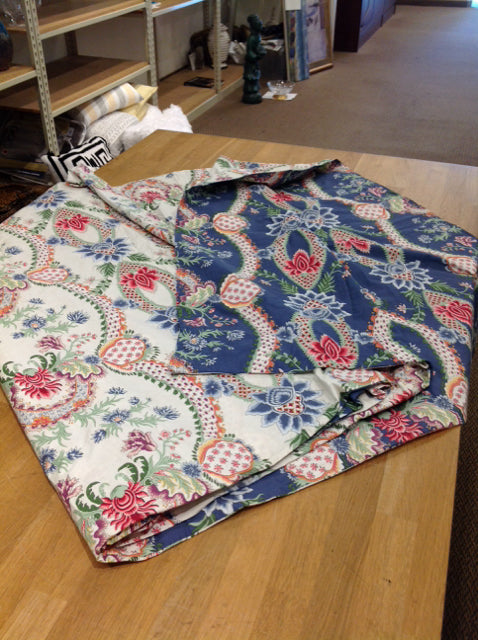 KING Cotton Jacobean Print Reversible Duvet