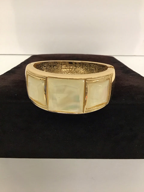 Gold Cuff Bracelet w/MOP