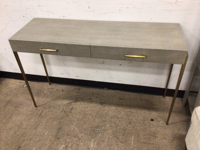 30"H x 48"W x 16"D AS-IS Interlude Home Morand Shagreen Desk/Console