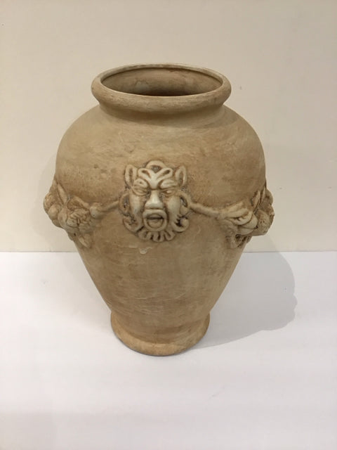 13" Terracotta Festooned Jar