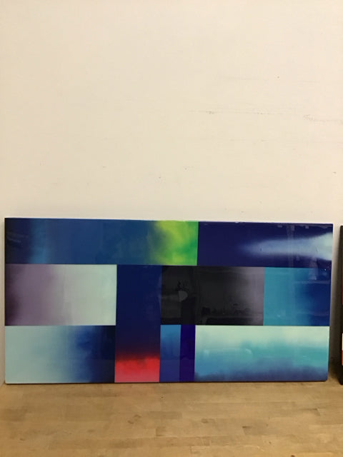 48"x24" "Compartmentalized Blue" By Joel Baxter