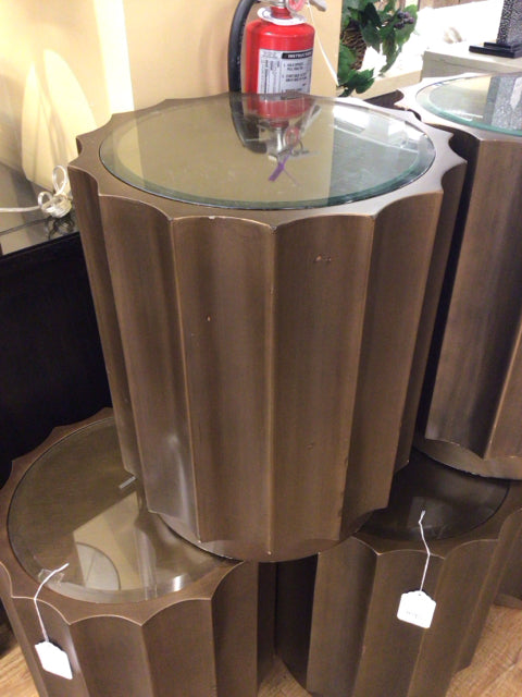 Bronze Color Fluted Accent Table