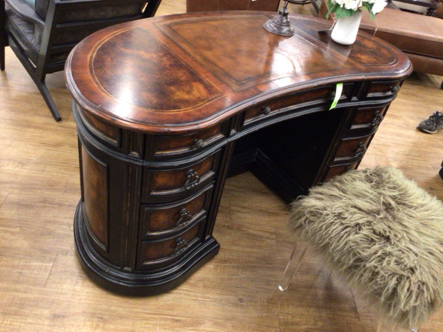 Hooker Dark Wood Kidney Desk