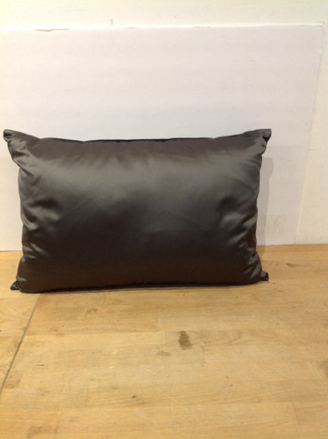 Rectangular Grey Silk Pillow