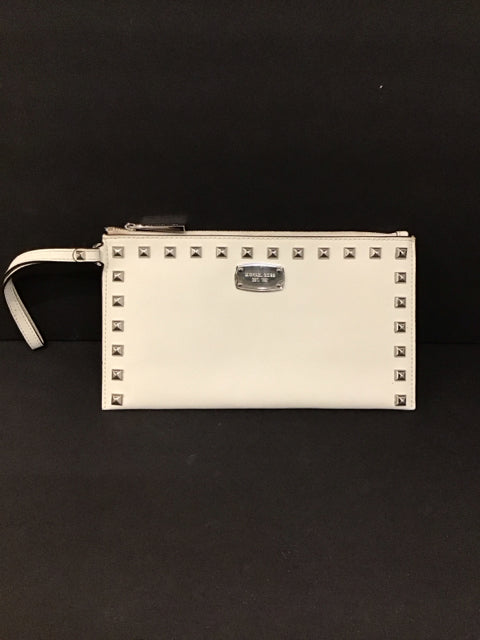 Michael Kors White Leather Wrist Bag