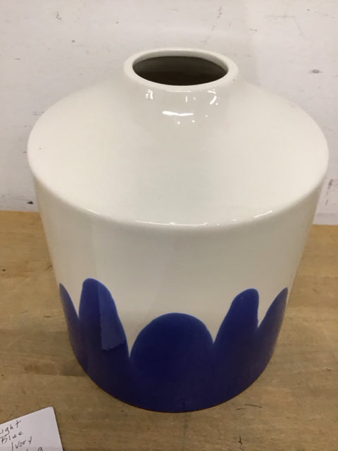 Vase 9" Blue & White Ceramic